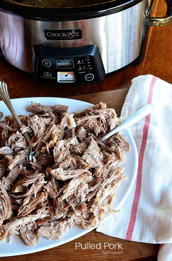 Delicious Pulled Pork recipe in the Crock-Pot® Slow Cooker - at TidyMom.net