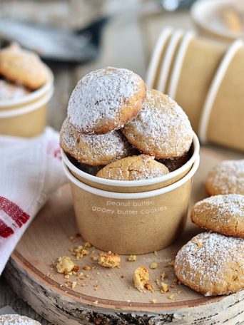 Fluffy and dreamy Peanut Butter Gooey Butter Cookies - recipe at TidyMom.net
