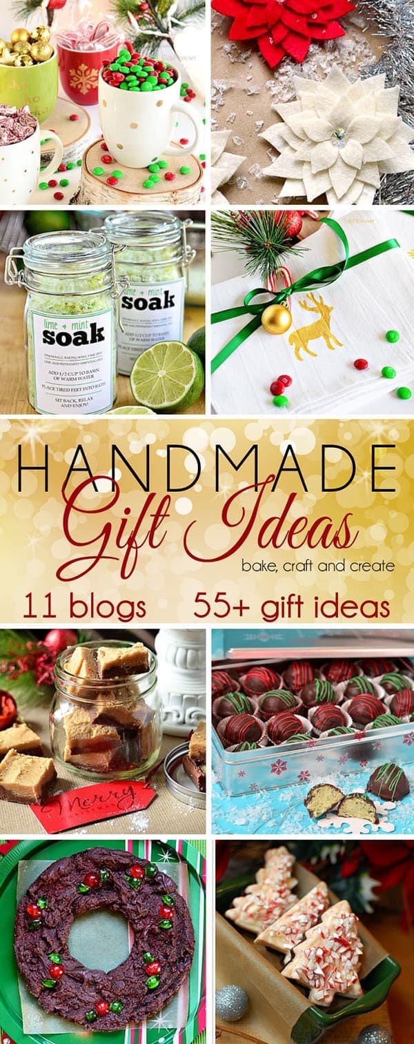 Handmade Holidays Gift Ideas Blog Hop.  11 blogs and over 55 gift ideas to craft, bake and create.