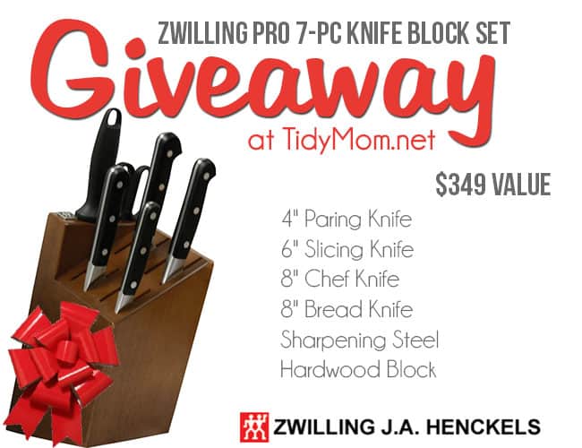 ZWILLING J.A. Henckels PRO KNIFE 7-pc Block Set Giveaway at TidyMom.net