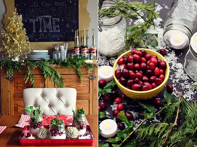 There is something magical about bringing the outside in, with this Easy Cranberry Centerpiece for the holidays. learn more at TidyMom.net