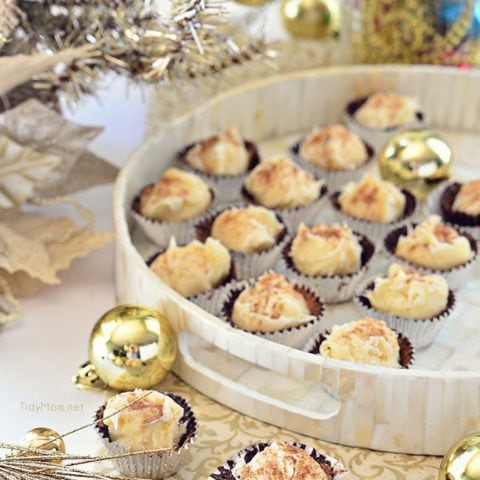 Easy Eggnog Truffle Cups recipe at TidyMom.net