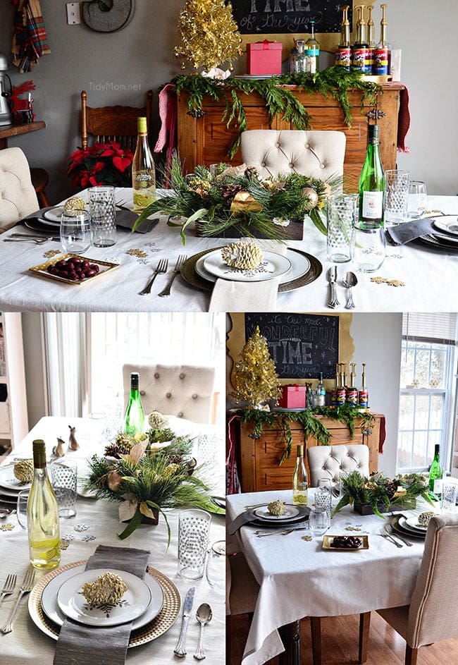 Holiday tablescape at TidyMom.net