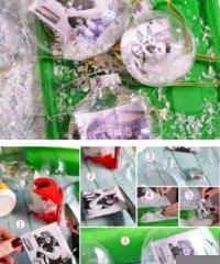 Homemade Snowglobe Photo Ornament is a fun easy project and will make a wonderful personalized gift, addition to any tree or tie one onto a gift for extra special gift wrapping. Full tutorial at TidyMom.net