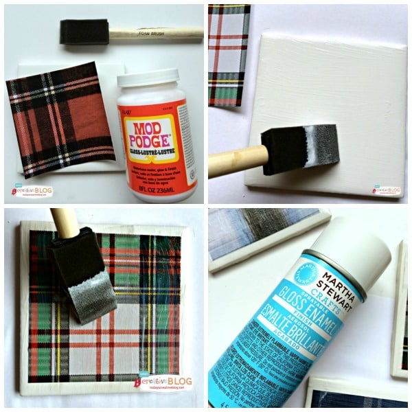 Easy DIY Tartan Plaid Coasters tutorial at TidyMom.net