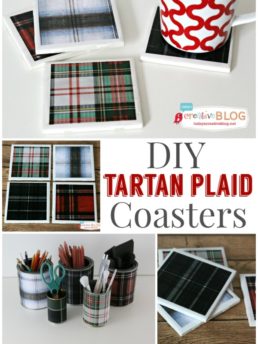 Easy DIY Tartan Plaid Coasters tutorial at TidyMom.net