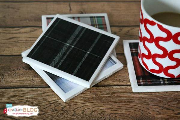 Easy DIY Tartan Plaid Coasters tutorial at TidyMom.net