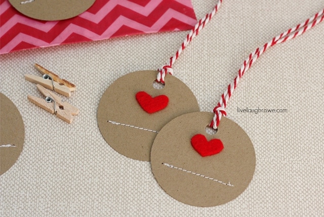 Handmade Heart Gift Tags with livelaughrowe.com