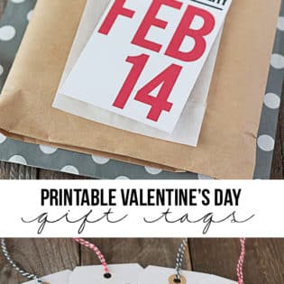 Printable Valentine Gift Tags are the perfect way to add a little fun to your Valentine's Day gift giving -- from a bag of sweets to a lovely journal. DOWNLOAD FREE at TidyMom.net