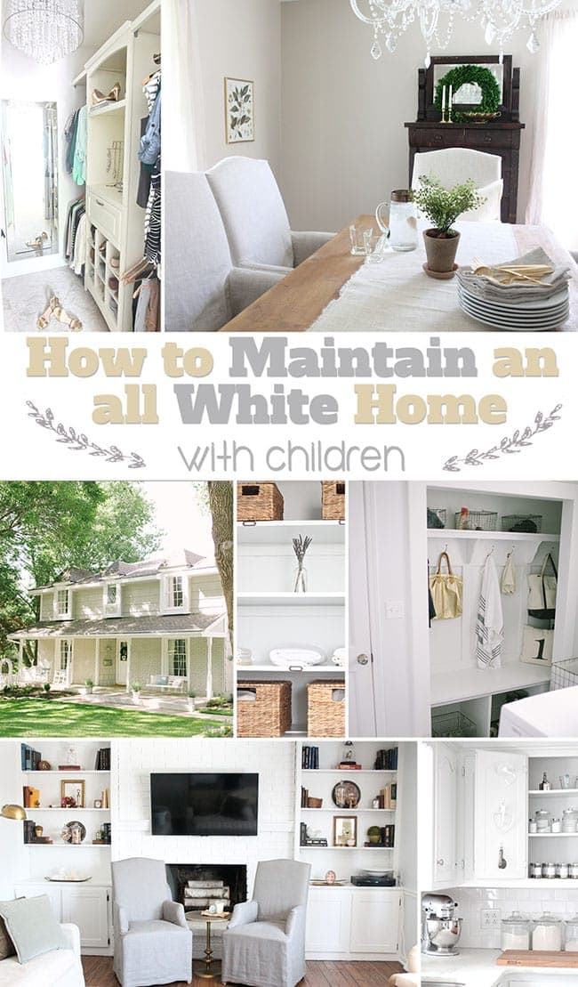 Simple storage solutions for maintaining an ALL WHITE HOME with children from Julie of Coordinately Yours at TidyMom.net