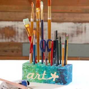 organize your pencils, pens and art materials with these DIY Creative Blocks. Tutorial by Pretty Handy Girl for TidyMom.net