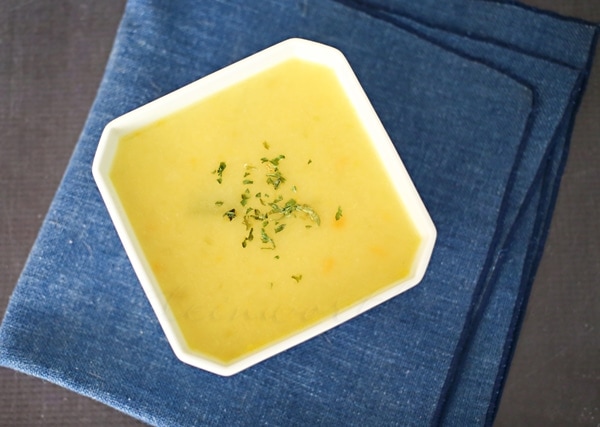 A favorite dairy free recipe for Creamy Celery Soup from Kleinworth & Co for Tidymom.net