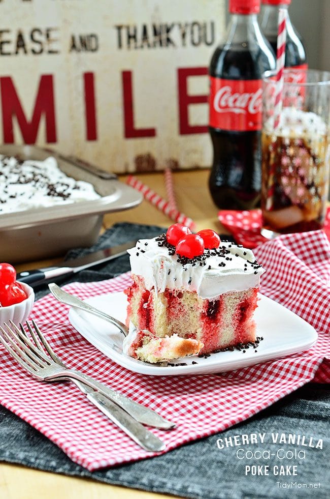 Cherry Vanilla Coca Cola Poke Cake image