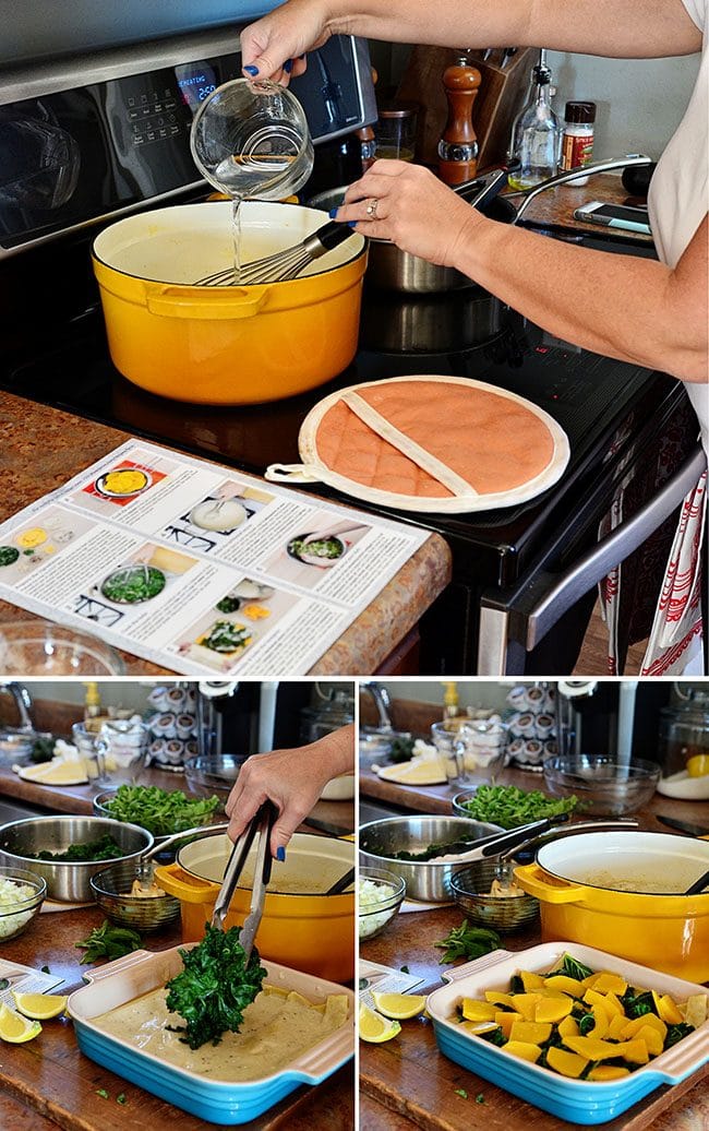 Making Veggetable Lasagna from Blue Apron - recipe at TidyMom.net