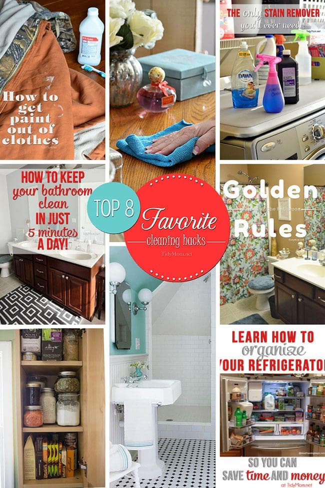 8 Best Cleaning Hacks, tips and tricks you should be doing.....at TidyMom.net