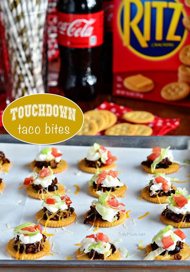 Touchdown Taco Bites perfect appetizer recipe for football sunday!