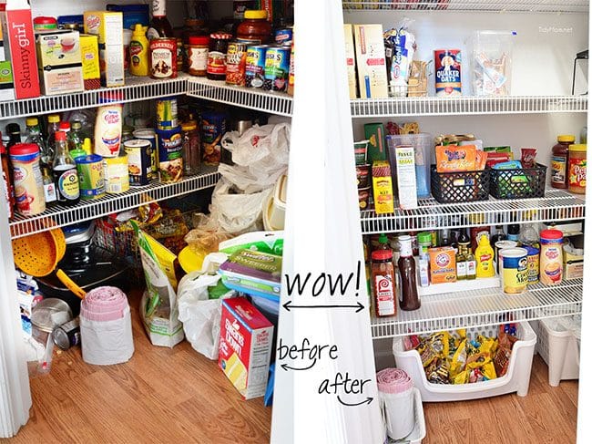 Clean pantry before and after