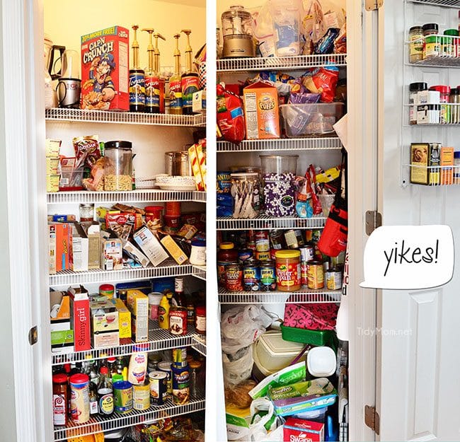 Messy, disorganized pantry