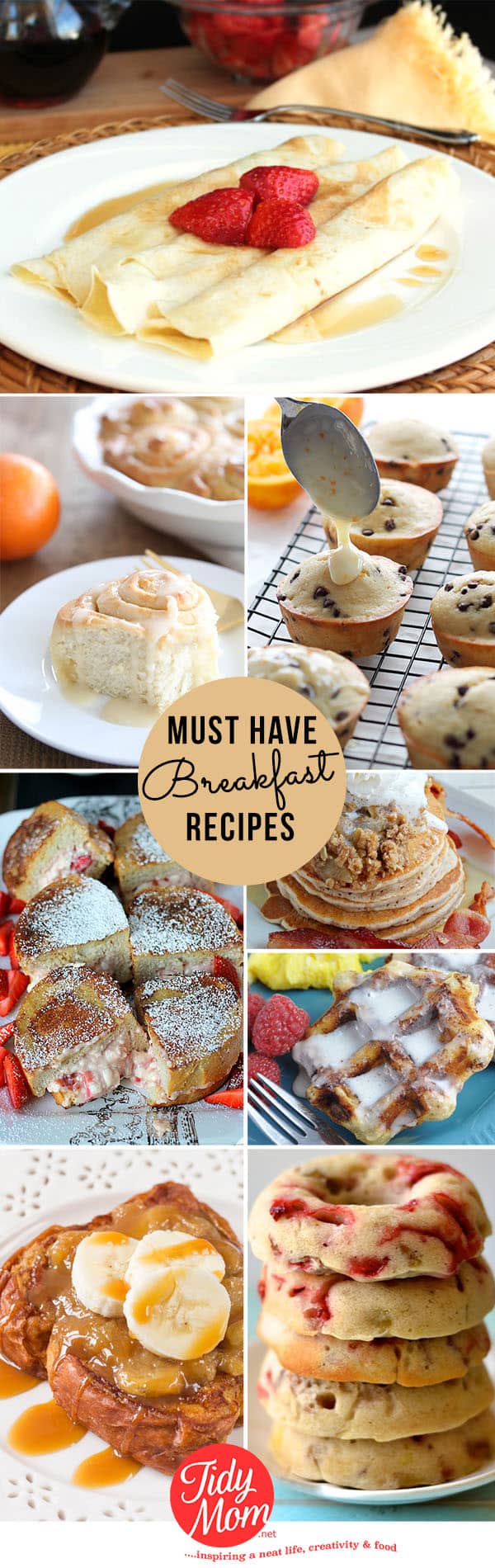 Breakfast is the most important (and my favorite) meal of the day.  I love breakfast foods for breakfast, brunch and dinner!    Click for EASY BREAKFAST RECIPES would be perfect any time of day.  at TidyMom.net