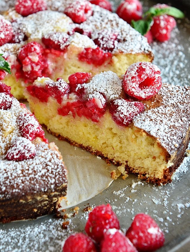 slice of Lemon Raspberry Coffee Cake 