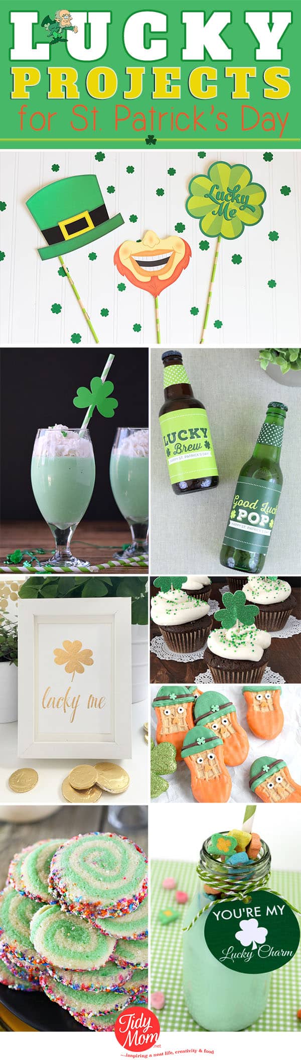 Find a varitety of LUCKY PROJECTS to make for St. Patrick's Day at TidyMom.net