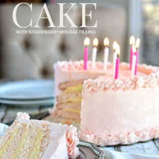 Excuisite Pink Champagne Cake with Strawberry Mousse Filling and Pink Champagne Buttercream recipe at TidyMom.net