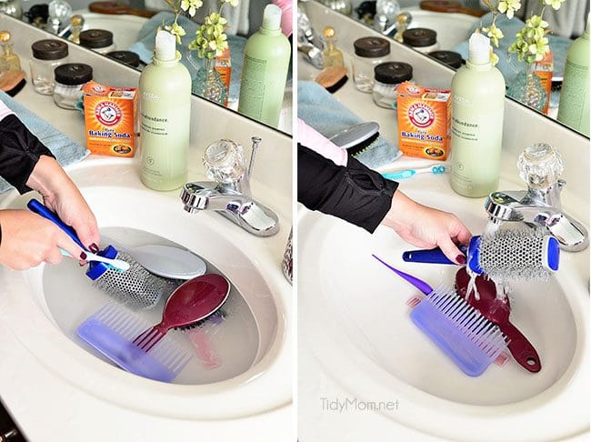 How to clean your hairbrush with baking soda, shampoo and tree oil