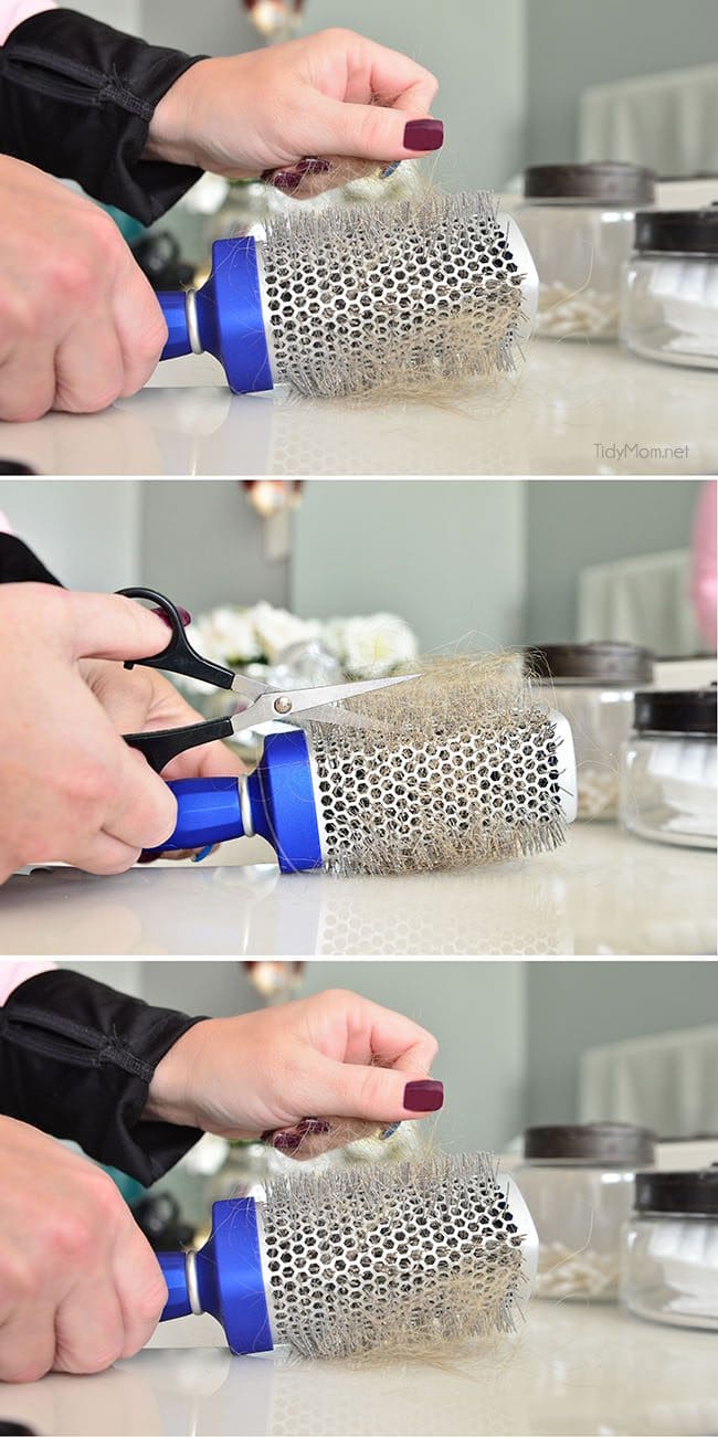 how to clean a round brush