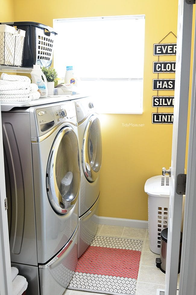 yellow laundry room