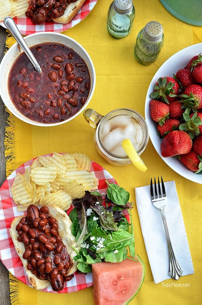 sweet heat frank and beans on the summer grill