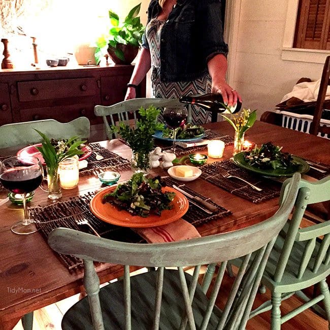 Rustic Tablescape in mountain home. Brevard, NC