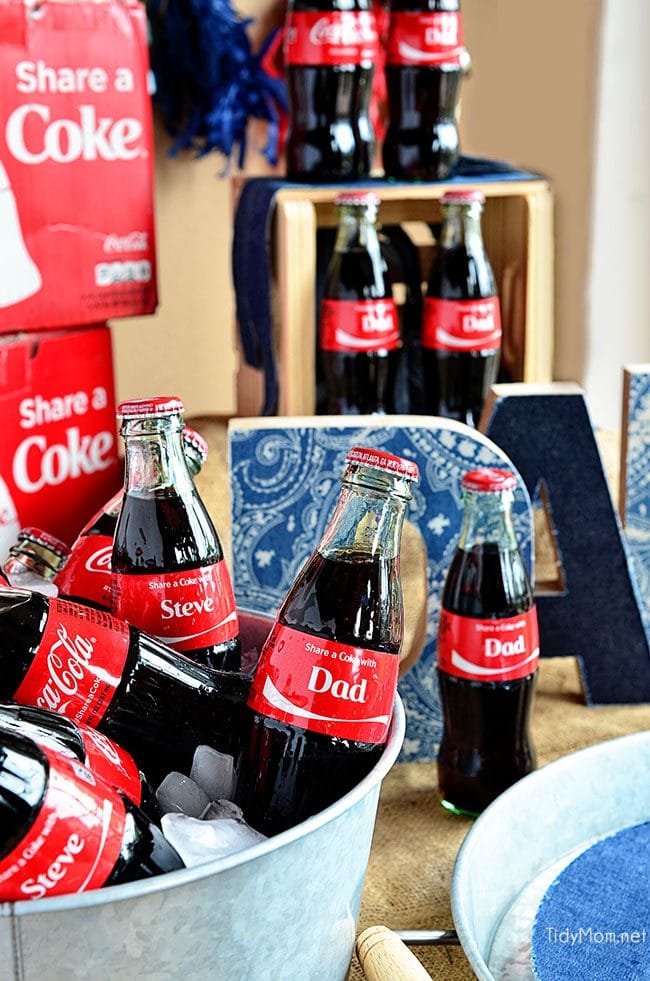 Share a Coke with Dad! Perfect for Father's Day, birthday or any day! details at TidyMom.net