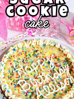 Birthday cookie cake with sprinkles