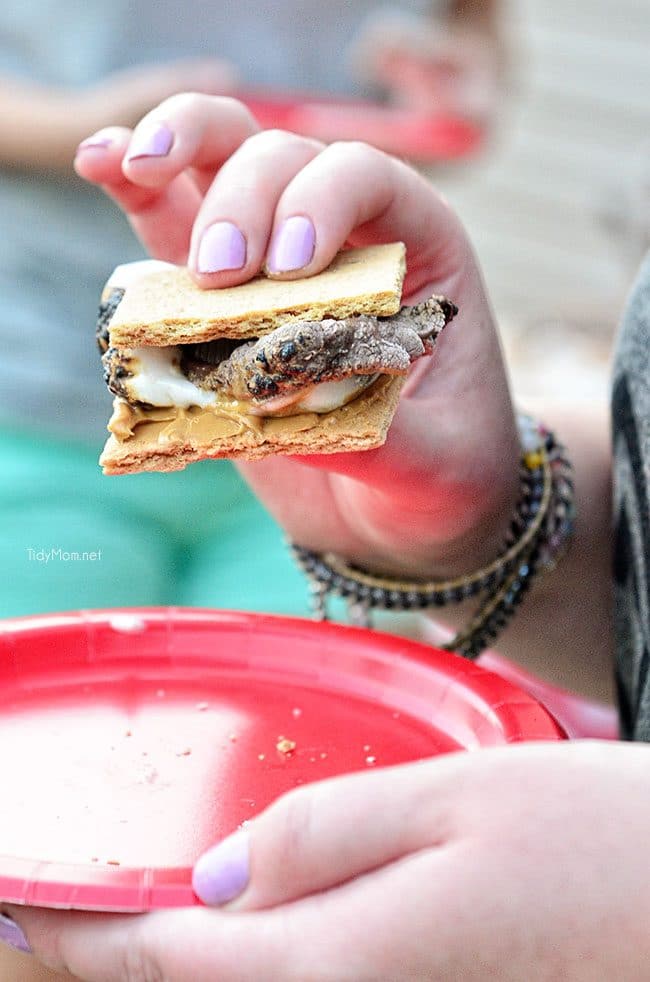 Chocolate, Vanilla and Peanut Butter Gourmet S'mores at TidyMom.net