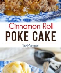 Cinnamon Roll Poke Cake photo collage