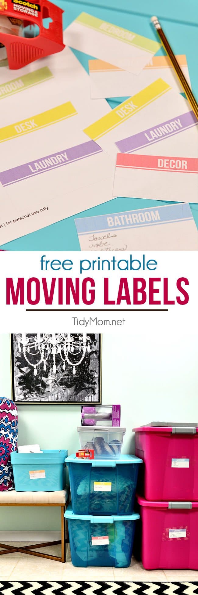 Free printable moving labels. Print on copy paper and cut out