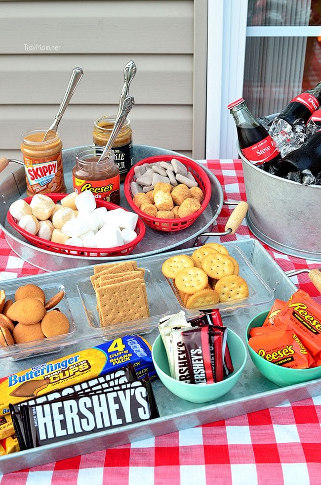 Dont just serve the tradition s'mores......go with a Gourmet S'mores Party and let them create their own flavor combinations. Details at TidyMom.net