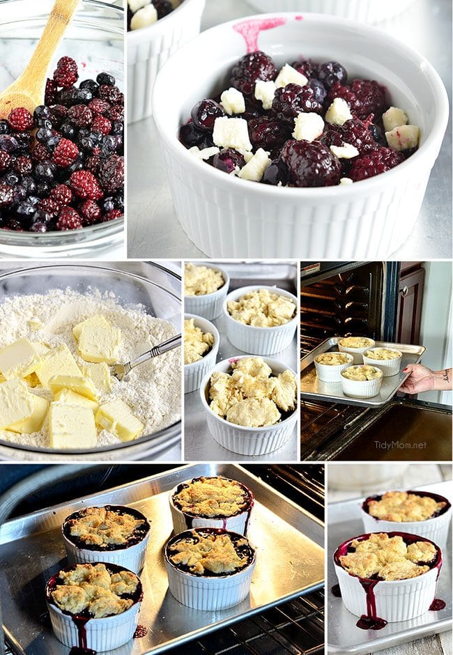 how to make Mini Berry Cobblers photo collage