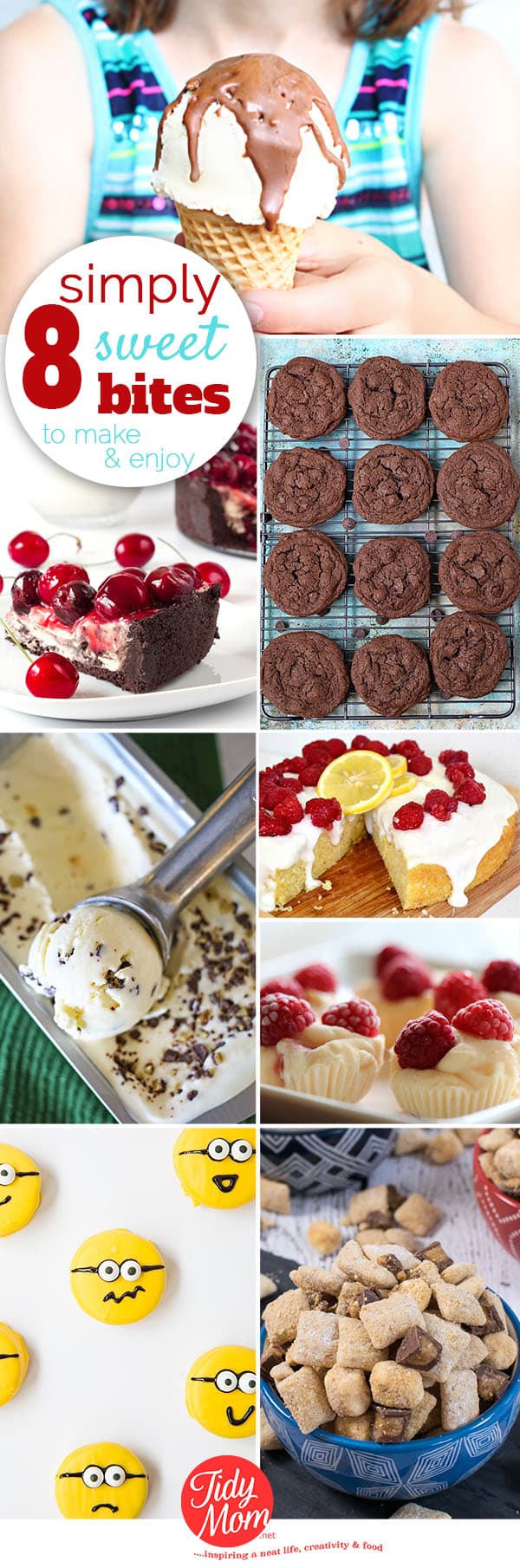 8 Simply Sweet Bites to make and enjoy. Find out how to make these easy recipes at TidyMom.net