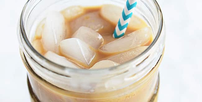 Delicious salted caramel iced coffee image