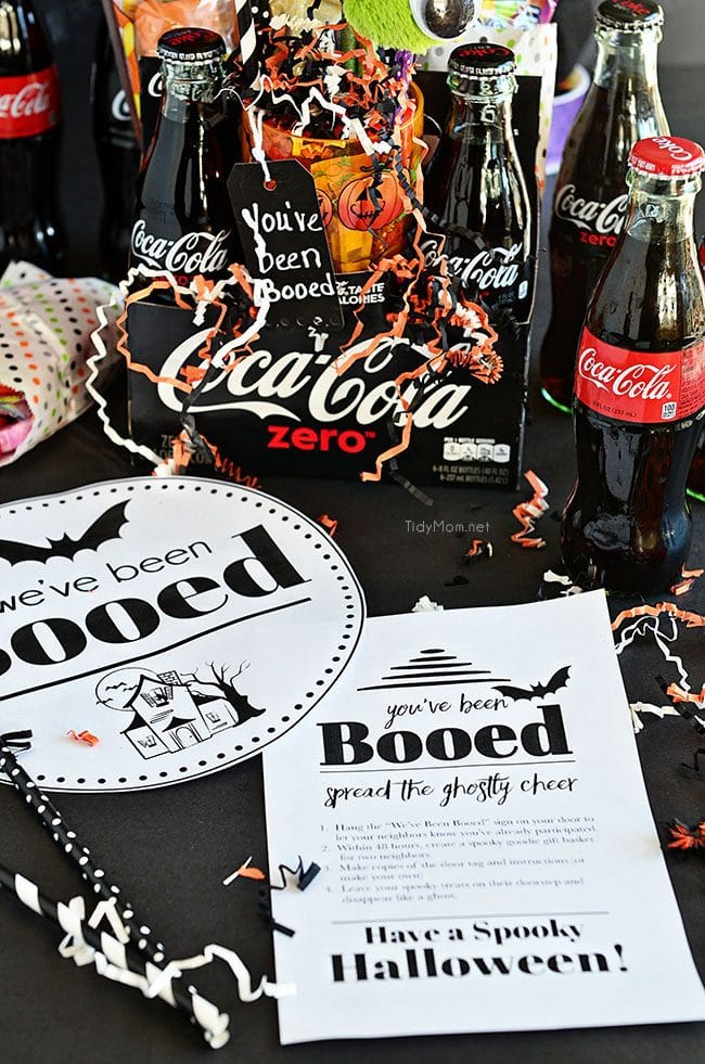 Coca-Cola Halloween Boo Kurv med gratis Du Har Blitt Booed utskrivbare På TidyMom.net