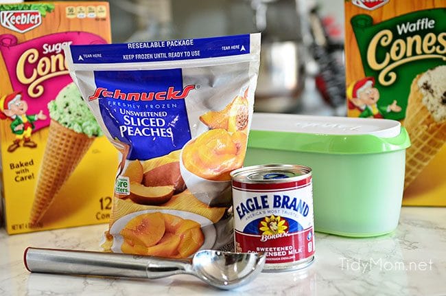 This 2 Ingredient Peach Sherbet recipe is so easy to make, no churning, no machine and if you like soft serve, this treat is ready to eat in 2 minutes!