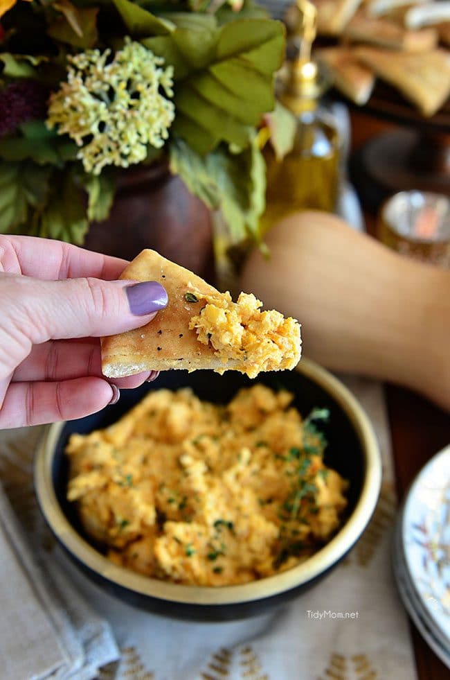 Cheese Dip on a pita 