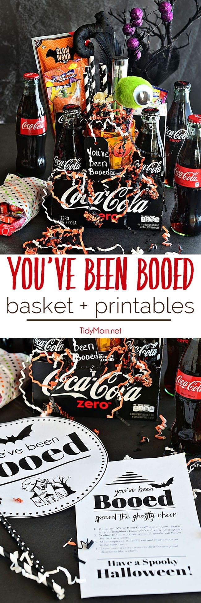 Diverte – te com os teus vizinhos. foste vaiado! Esta surpresa de Halloween é uma maneira divertida de criar excitação e sorrisos ao redor do seu bairro.Você foi Booed printables grátis para Halloween Boo Basket em TidyMom.net