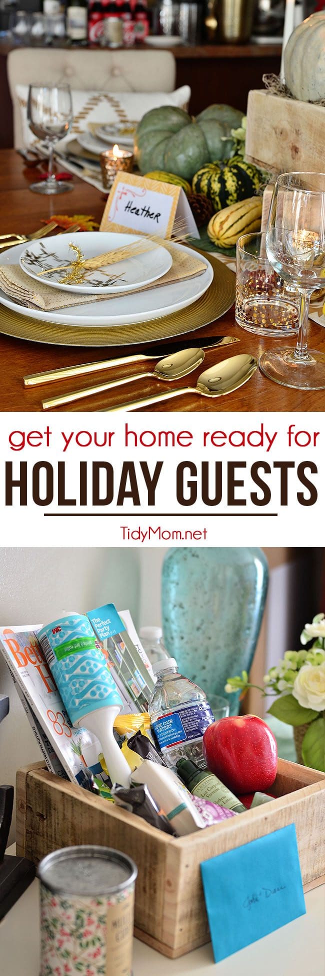 The holidays often involve party and overnight guests. Follow these holiday tips to get your home ready for guests. Such as, providing overnight guests with a small basket of things they might. Quick cleaning tip with Scotch-Brite cleaning tools and more at TidyMom.net