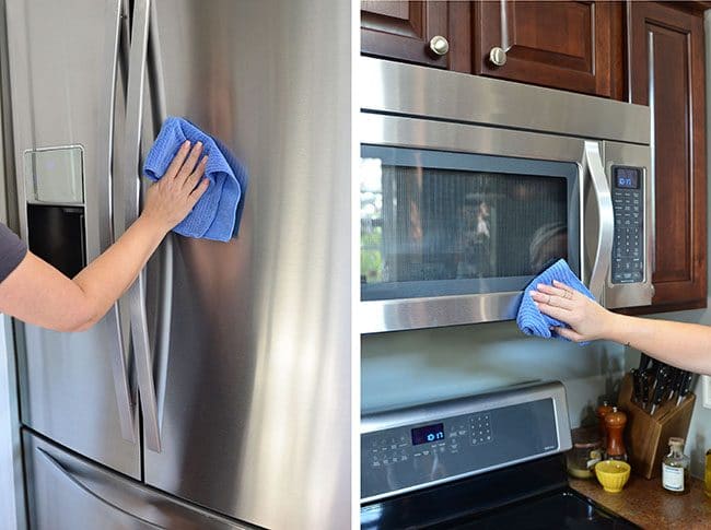 cleaning stainless steel with microfiber cloth