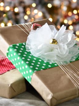 Easy Holiday Gift Wrapping: How to make a Wax Paper Bow at TidyMom.net