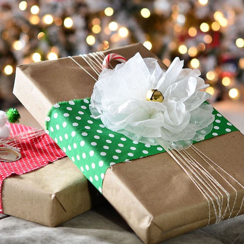 christmas wrapping paper bows and ribbons