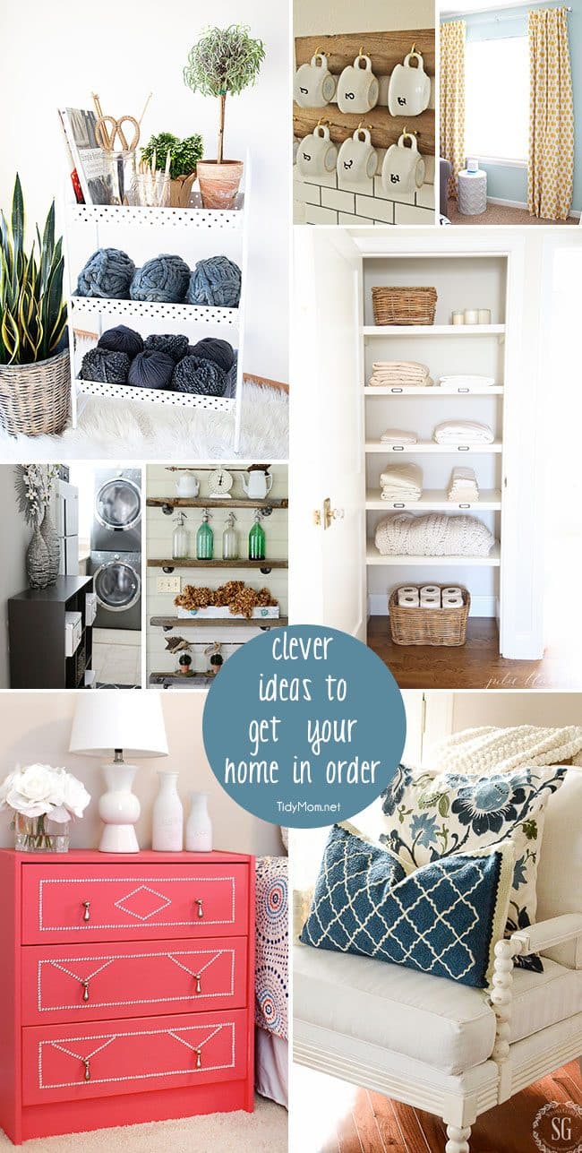 Clever ideas to get your home in order! at TidyMom.net