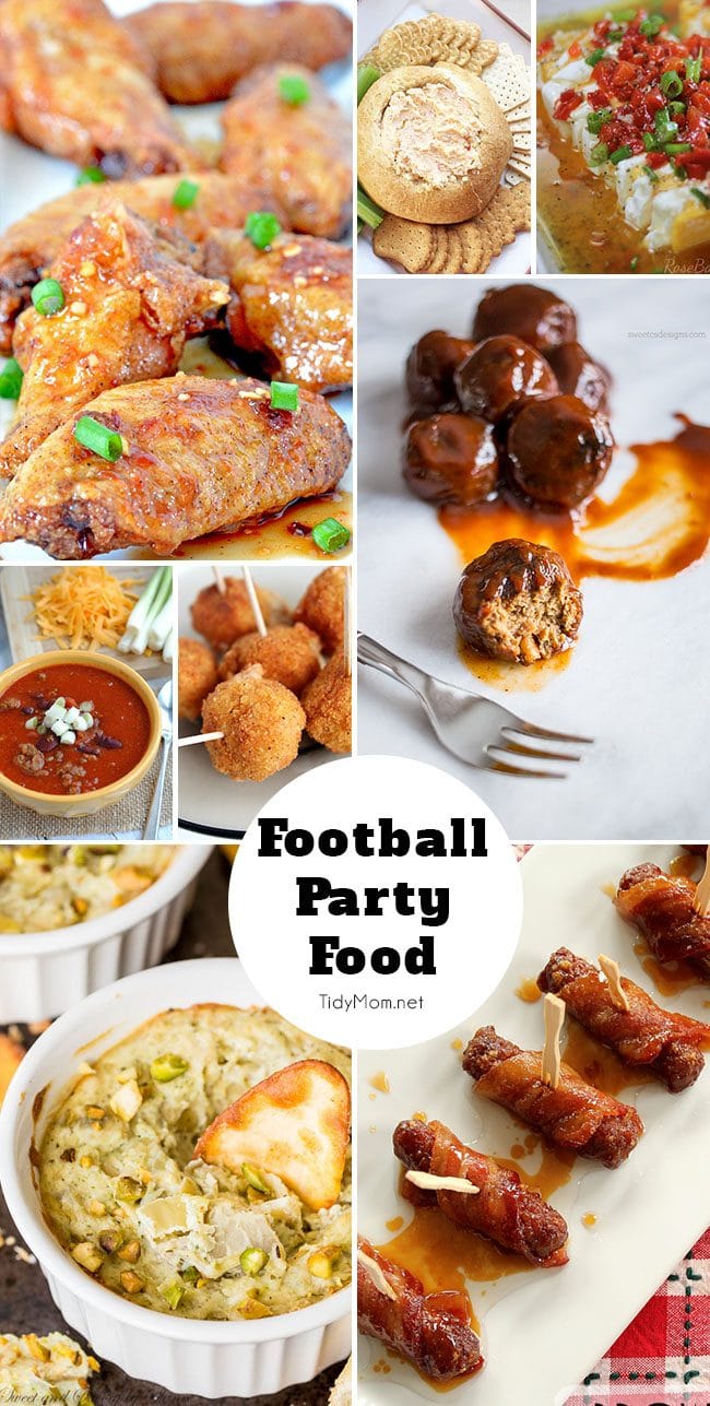 Football Party Food recipe from mouthwatering appetizers to touchdown chili! at TidyMom.net
